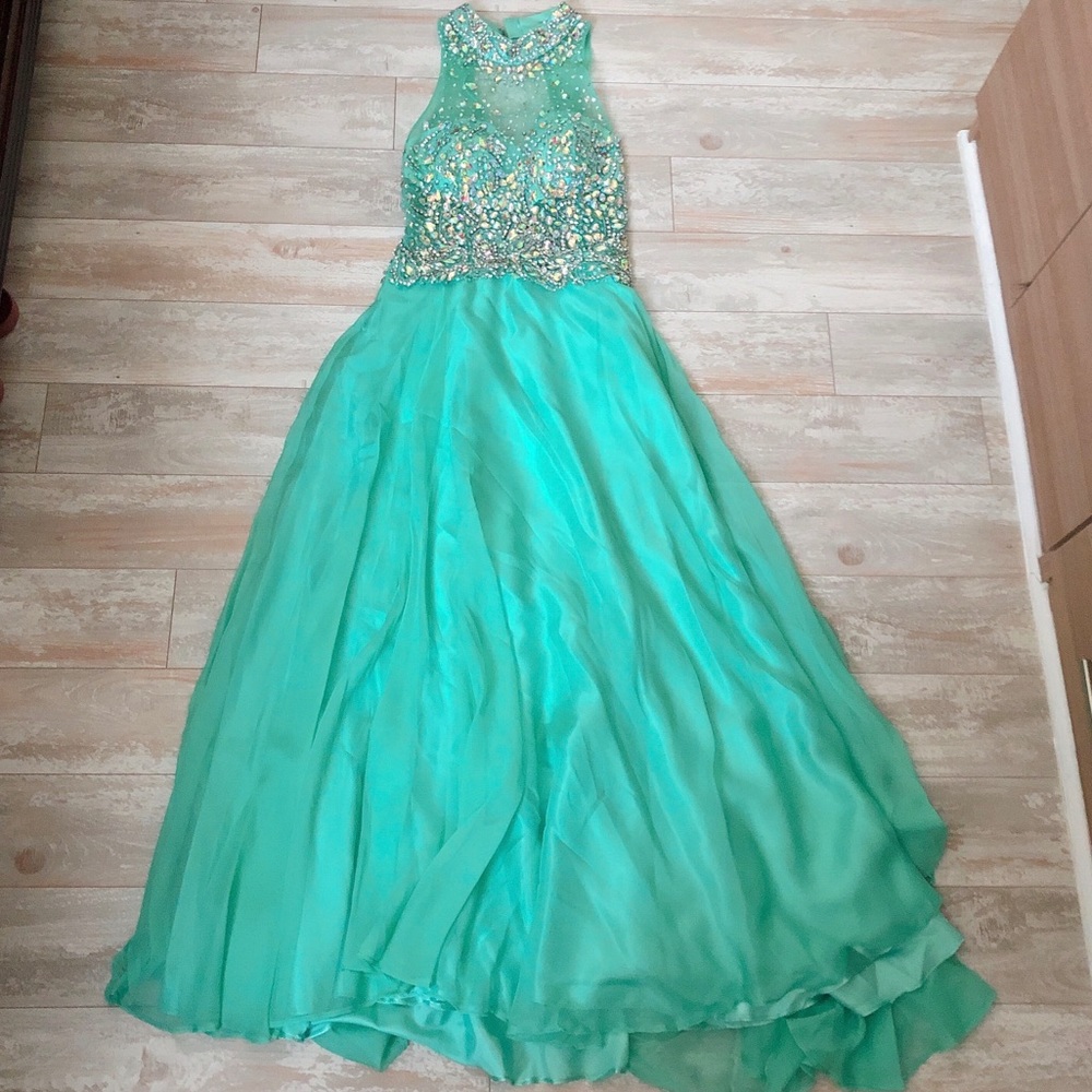 Camille La Vie High Neck Prom Dress